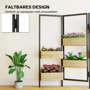 Hochbeet Pflanzkasten mit Sichtschutz und Spalier aus Stahl