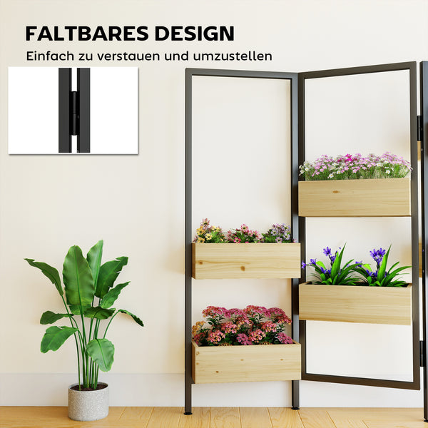 Hochbeet Pflanzkasten mit Sichtschutz und Spalier aus Stahl