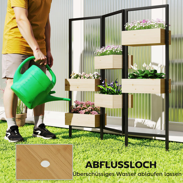 Hochbeet Pflanzkasten mit Sichtschutz und Spalier aus Stahl
