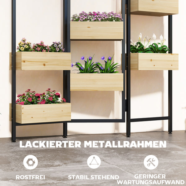 Hochbeet Pflanzkasten mit Sichtschutz und Spalier aus Stahl