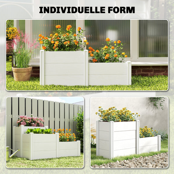 Hochbeet 3-stufig stapelbar für Garten und Balkon Kunststoff