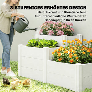 Hochbeet 3-stufig stapelbar für Garten und Balkon Kunststoff