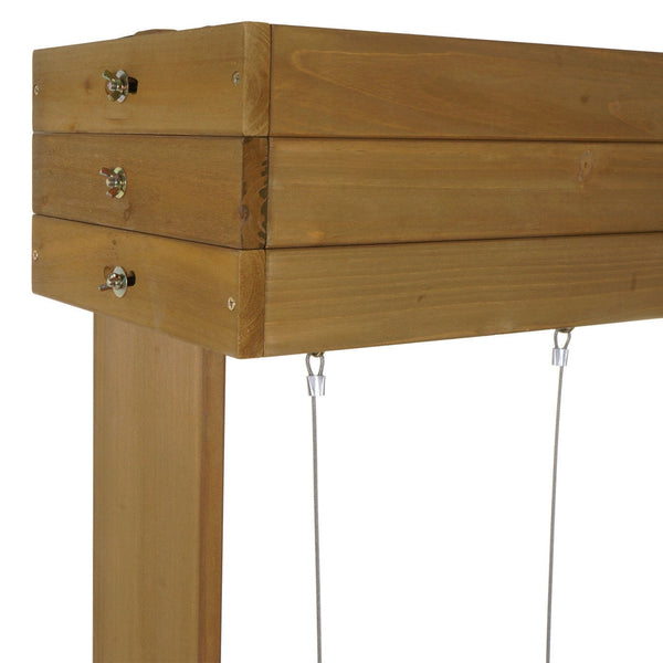 Hochbeet aus Tannenholz 145x85x50cm mit Rankhilfe, braun