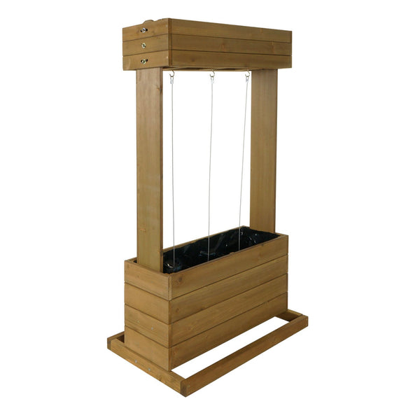 Hochbeet aus Tannenholz 145x85x50cm mit Rankhilfe, braun
