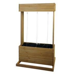 Hochbeet aus Tannenholz 145x85x50cm mit Rankhilfe, braun