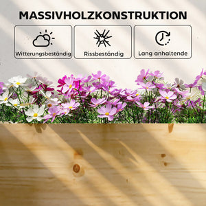 Hochbeet mit Trennwand und offenem Boden aus Holz für Garten