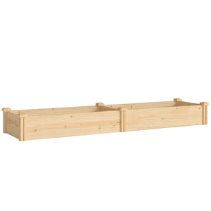 Hochbeet mit Trennwand und offenem Boden aus Holz für Garten