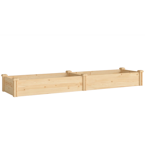 Hochbeet mit Trennwand und offenem Boden aus Holz für Garten