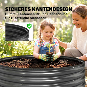 Hochbeet verzinkt mit offenem Boden für Garten Metall dunkelgrau
