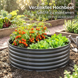 Hochbeet verzinkt mit offenem Boden für Garten Metall dunkelgrau