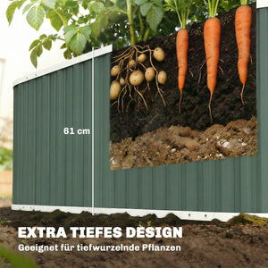 Hochbeet für Garten mit offenem Boden und Zubehör Metall