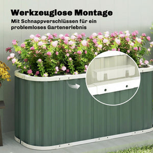 Hochbeet für Garten mit offenem Boden und Zubehör Metall