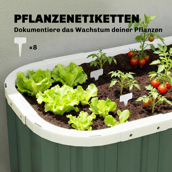 Hochbeet für Garten mit offenem Boden und Zubehör Metall