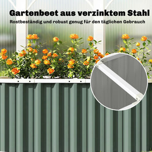 Hochbeet für Garten mit offenem Boden und Zubehör Metall