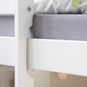 Hochbett Kinderbett 90x200cm aus Holz Weiss