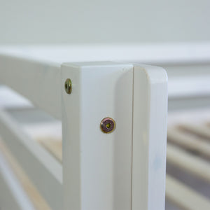 Hochbett Kinderbett 90x200cm aus Holz Weiss