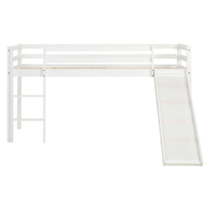 Hochbett Kinderbett 90x200cm aus Holz Weiss