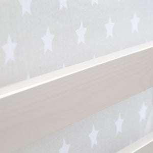 Hochbett Kinderbett 90x200cm aus Holz Weiss-Grau