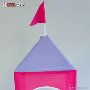 Hochbett Kinderbett 90x200cm aus Holz Weiss-Pink