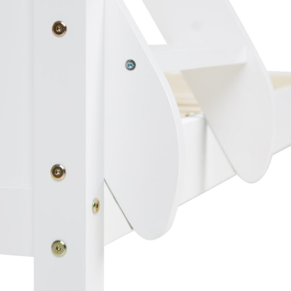 Hochbett Kinderbett Doppelbett 90x200cm aus Holz Weiss