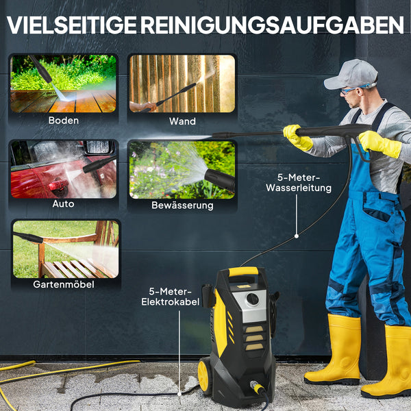 Hochdruckreiniger mit 5m Schlauch und Düse 135 bar 1800W