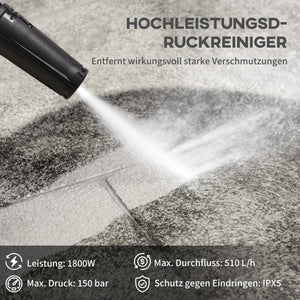 Hochdruckreiniger 1800W mit Rollen & Hochdruckschlauch Blau