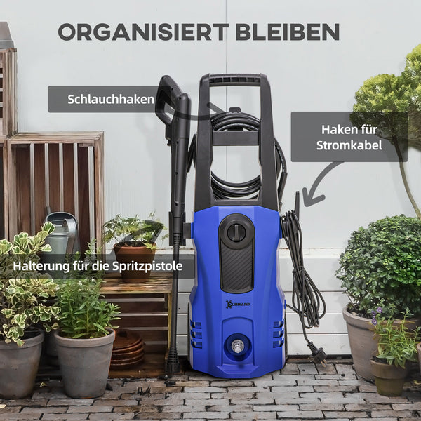 Hochdruckreiniger 1800W mit Rollen & Hochdruckschlauch Blau