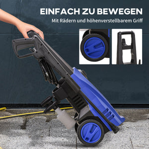 Hochdruckreiniger 1800W mit Rollen & Hochdruckschlauch Blau