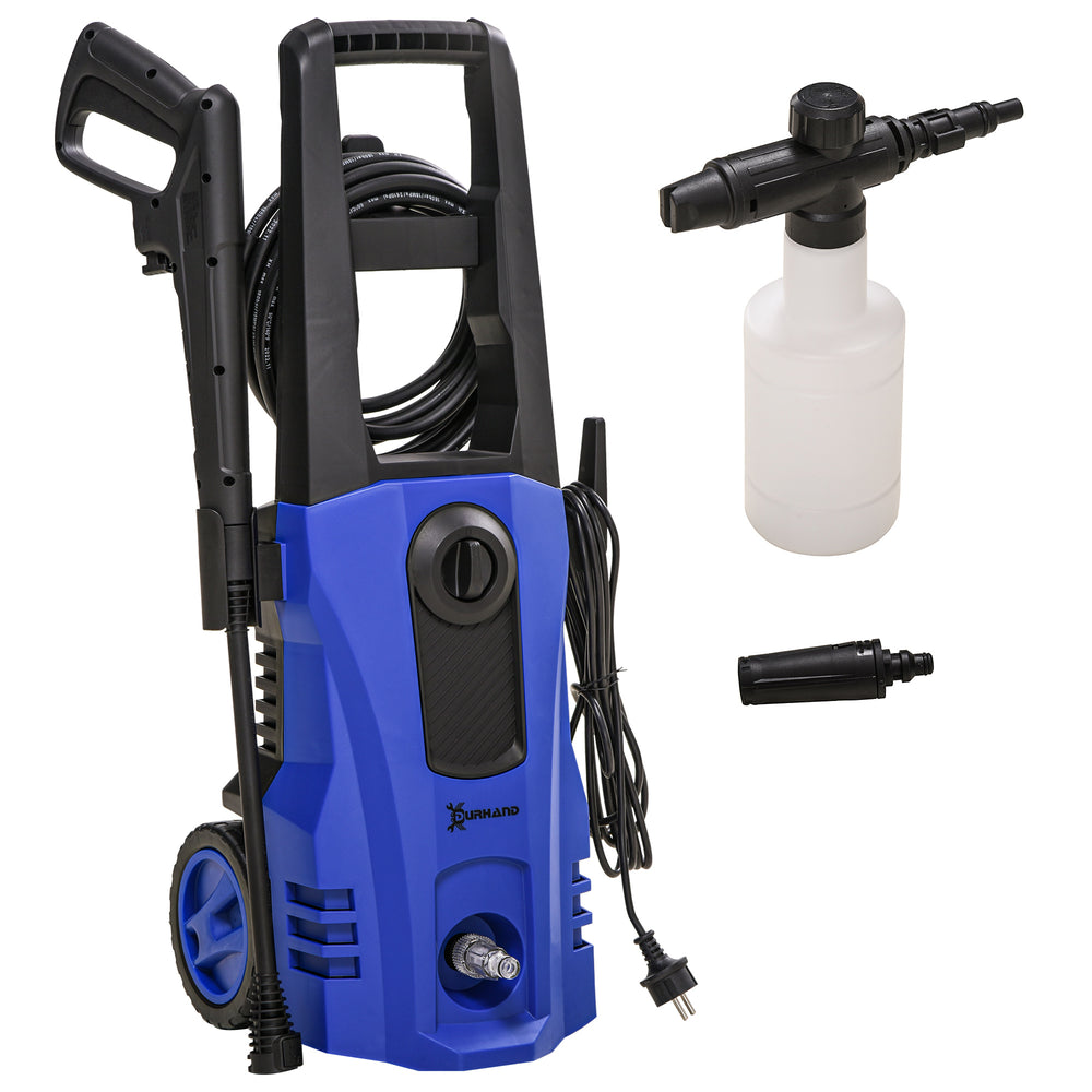 Idropulitrice da 1800 W con ruote e tubo ad alta pressione, blu
