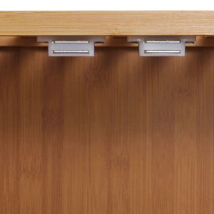 Hochschrank Badschrank Badregal 2 Türen 4 Regalböden Bambus 168x64x33cm