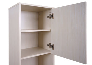 Hochschrank Badschrank Wäschekorb 174x39x30cm Holzoptik beige