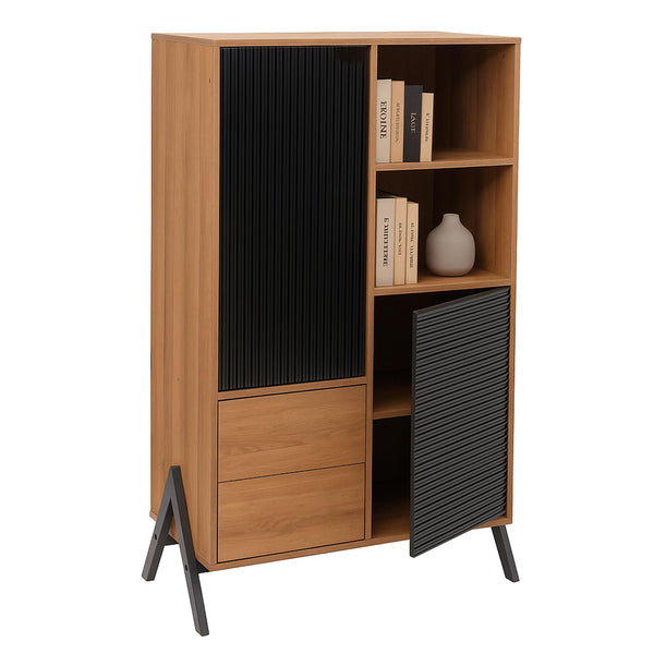 Hochschrank Highboard Türen Staufächer Schubladen 138x79x40cm natur
