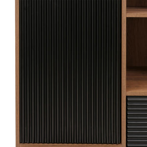 Hochschrank Highboard Türen Staufächer Schubladen 138x79x40cm natur