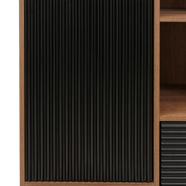 Hochschrank Highboard Türen Staufächer Schubladen 138x79x40cm natur