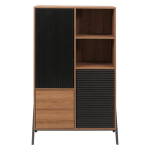 Hochschrank Highboard Türen Staufächer Schubladen 138x79x40cm natur