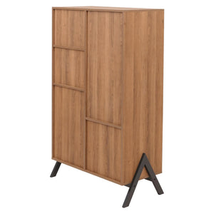 Hochschrank Highboard Türen Staufächer Schubladen 138x79x40cm natur