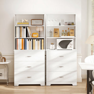 Hochschrank mit Schubladen und Regalen für Wohnzimmer Küche weiss