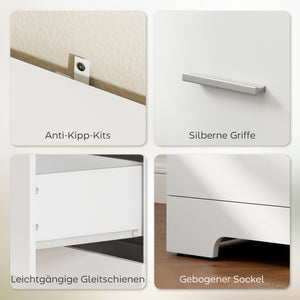 Hochschrank mit Schubladen und Regalen für Wohnzimmer Küche weiss
