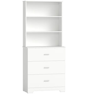 Hochschrank mit Schubladen und Regalen für Wohnzimmer Küche weiss