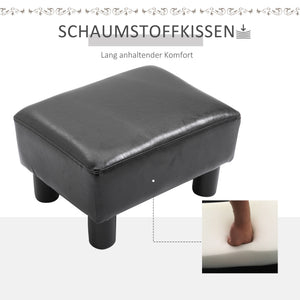 Hocker Chesterfield 40x30x24cm Kunstleder Schwarz