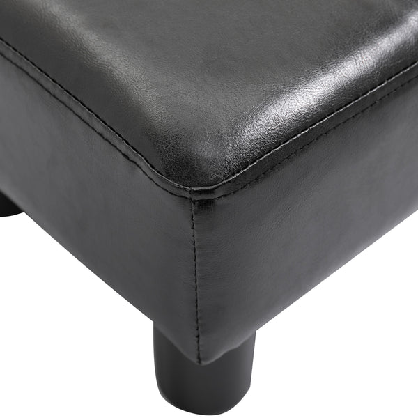 Hocker Chesterfield 40x30x24cm Kunstleder Schwarz
