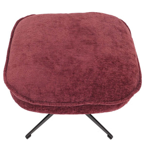Hocker mit Polster Fusshocker Ottomane Chenille beere