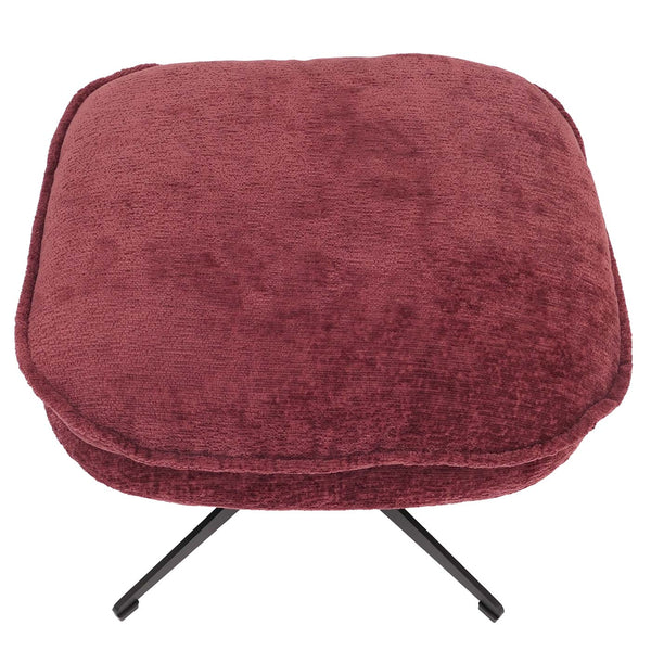 Hocker mit Polster Fusshocker Ottomane Chenille beere