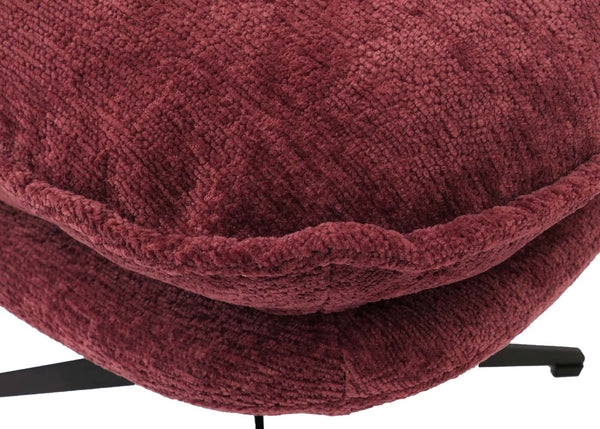 Hocker mit Polster Fusshocker Ottomane Chenille beere