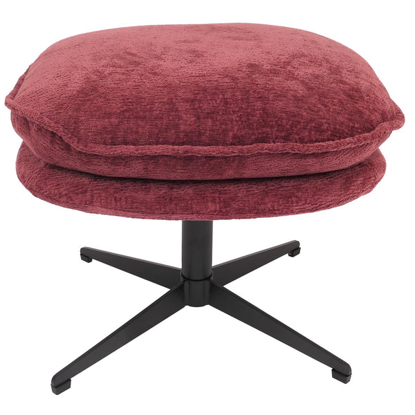 Hocker mit Polster Fusshocker Ottomane Chenille beere