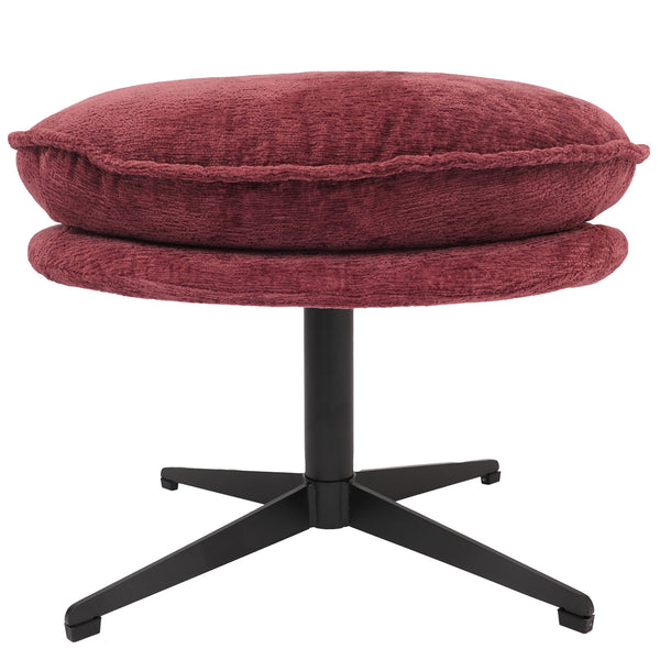 Hocker mit Polster Fusshocker Ottomane Chenille beere