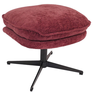 Hocker mit Polster Fusshocker Ottomane Chenille beere
