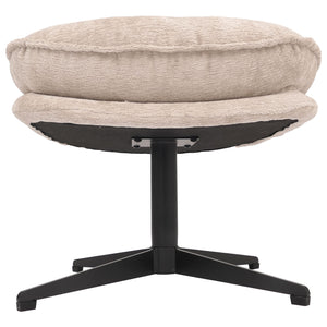 Hocker mit Polster Fusshocker Ottomane Chenille creme