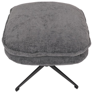 Hocker mit Polster Fusshocker Ottomane Chenille grau