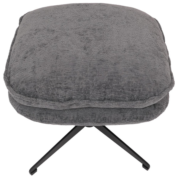 Hocker mit Polster Fusshocker Ottomane Chenille grau